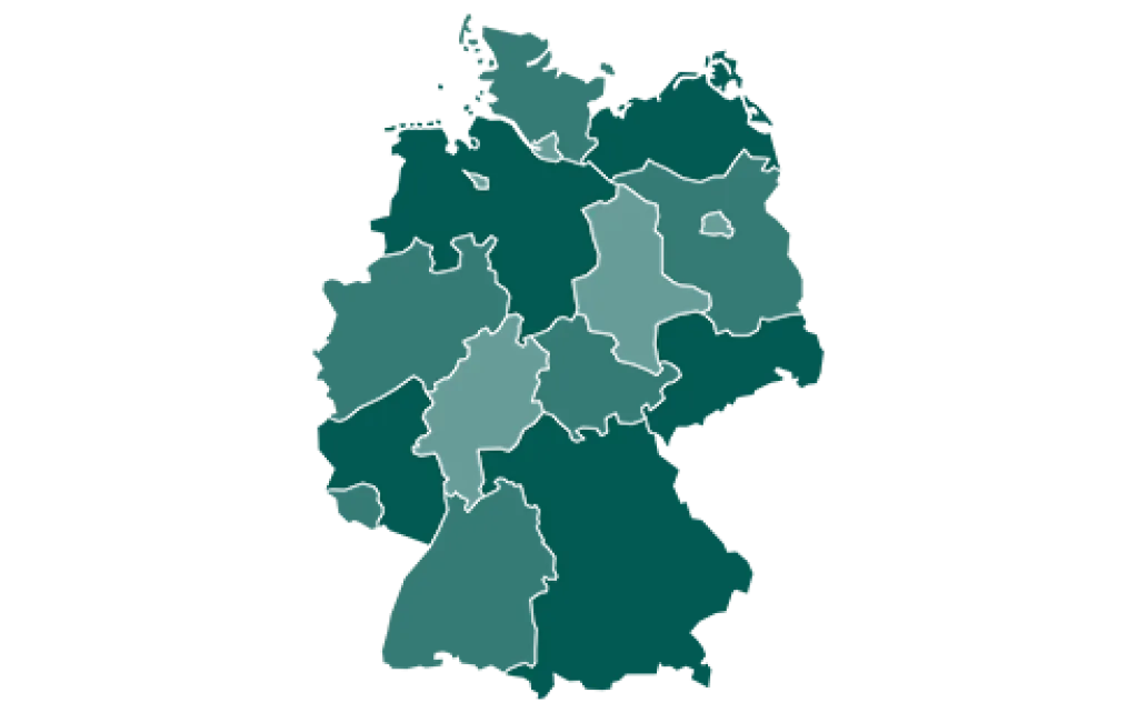 Deutschlandkarte mit Bundesländereinteilung